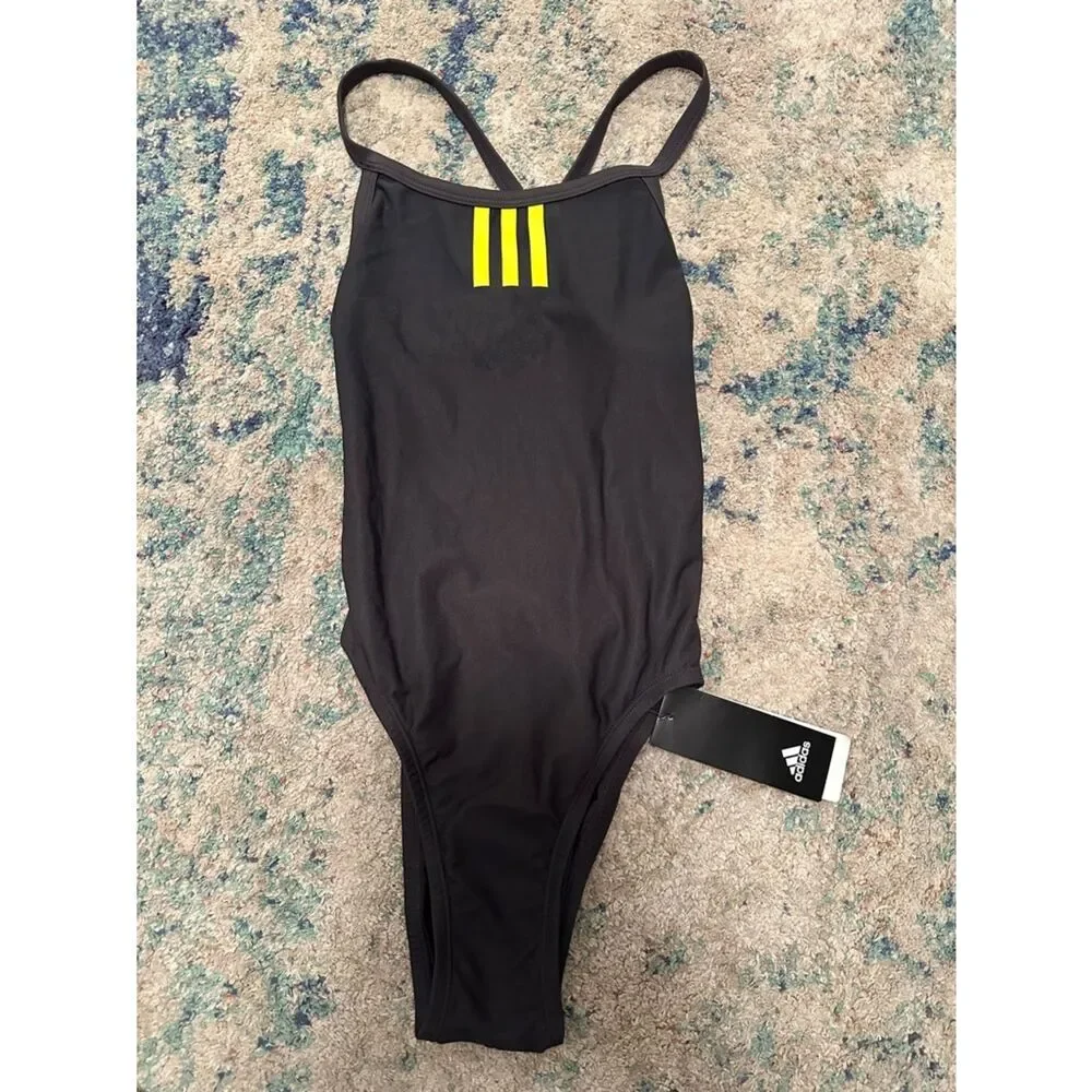 NWT Adidas Women's Solid Infinitex Splice Performance One Piece Swimsuit - Picture 3 of 8